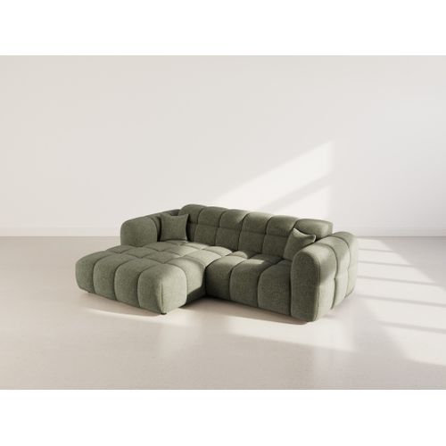 Mini Ray - Canapé D'angle Gauche 4 Places En Tissu Texturé