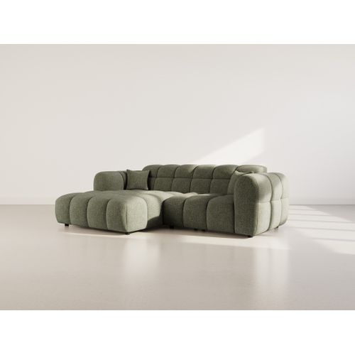 Mini Ray - Canapé D'angle Gauche 4 Places En Tissu Texturé