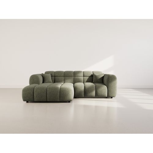 Mini Ray - Canapé D'angle Gauche 4 Places En Tissu Texturé
