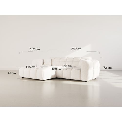 Mini Ray - Canapé D'angle Gauche 4 Places En Tissu Texturé