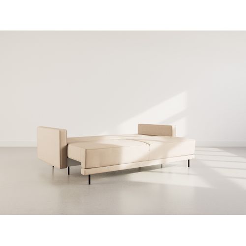 Canapé Droit Convertible 3 Places Charlie En Simili Beige