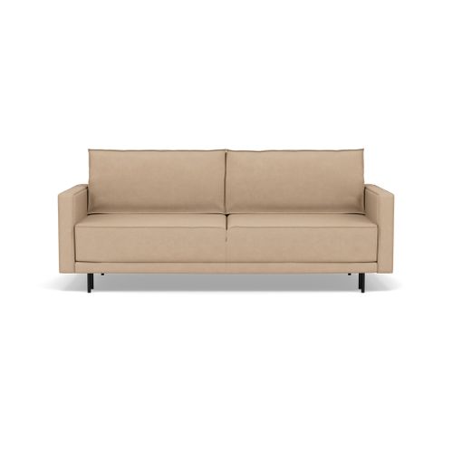 Canapé Droit Convertible 3 Places Charlie En Simili Beige