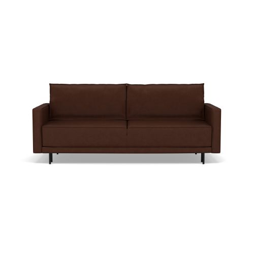 Canapé Droit Convertible 3 Places Charlie En Simili Marron