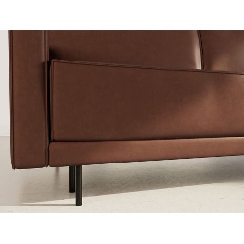 Canapé Droit Convertible 3 Places Charlie En Simili Marron