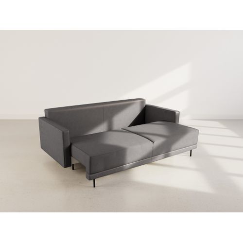 Canapé Droit Convertible 3 Places Charlie En Simili Gris