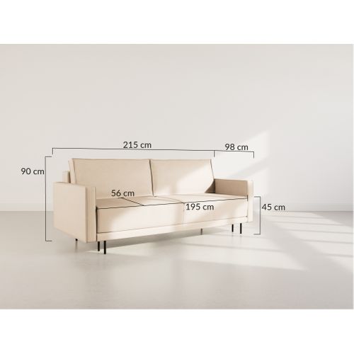 Canapé Droit Convertible 3 Places Charlie En Simili Cognac