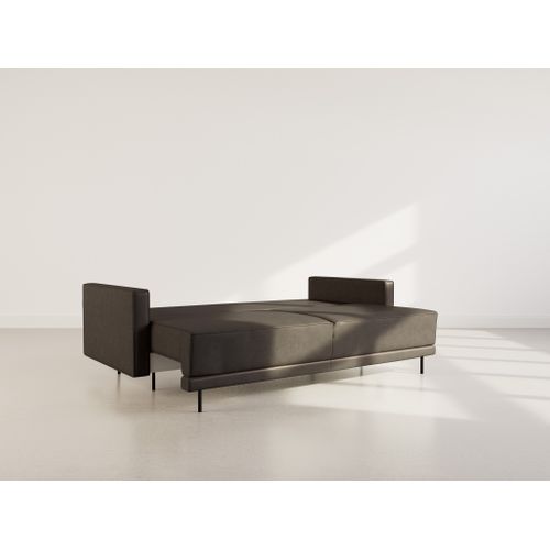 Canapé Droit Convertible 3 Places Charlie En Simili Noir