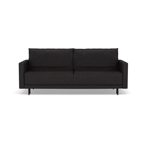 Canapé Droit Convertible 3 Places Charlie En Simili Noir