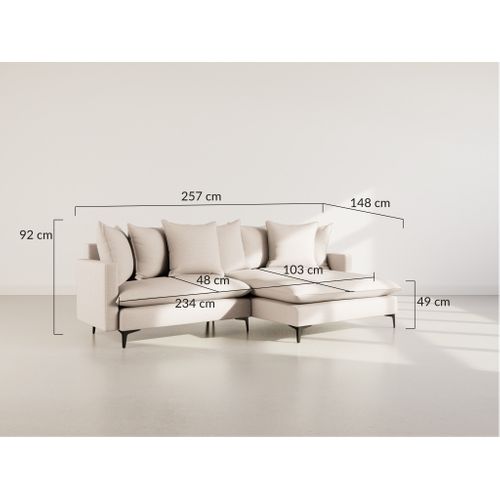 Madison - Canapé D'angle Réversible 4 Places En Tissu Texturé