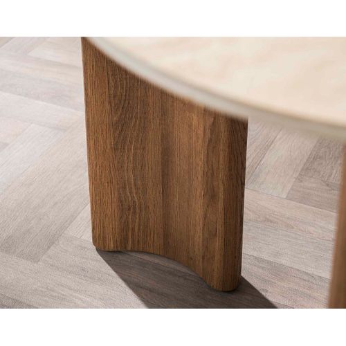 Mohea - Table à Manger - Plateau En Céramique Effet Travertin - 4 à 6 Personnes