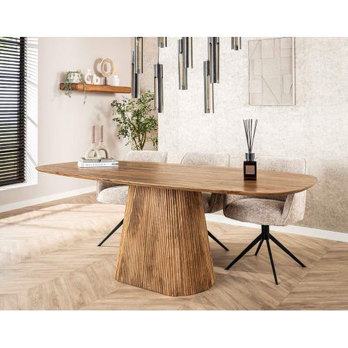 Dayo - Table à Manger En Bois Massif De Manguier - 6 à 8 Personnes