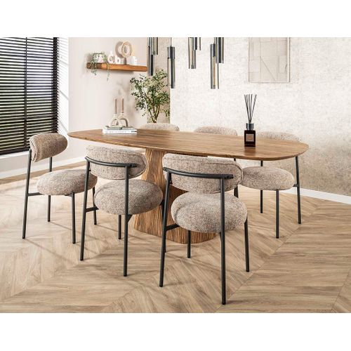 Dayo - Table à Manger En Bois Massif De Manguier - 6 à 8 Personnes