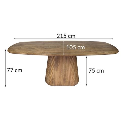 Dayo - Table à Manger En Bois Massif De Manguier - 6 à 8 Personnes