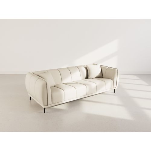 Arsene - Canapé Droit 3 Places En Velours Texturé