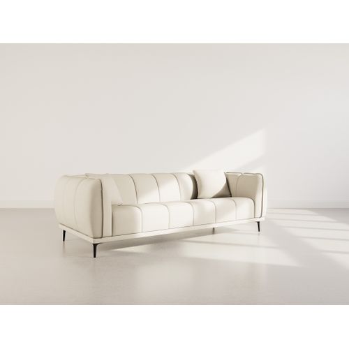 Arsene - Canapé Droit 3 Places En Velours Texturé