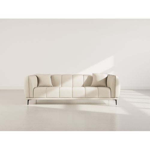 Arsene - Canapé Droit 3 Places En Velours Texturé