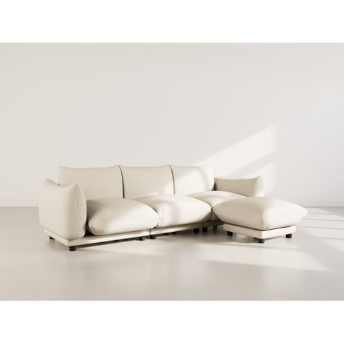 Jeanne - Canapé Modulable D'angle Réversible 4 Places En Velours Texturé