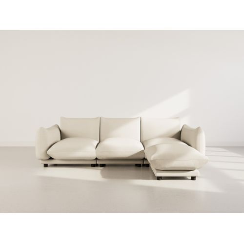 Jeanne - Canapé Modulable D'angle Réversible 4 Places En Velours Texturé