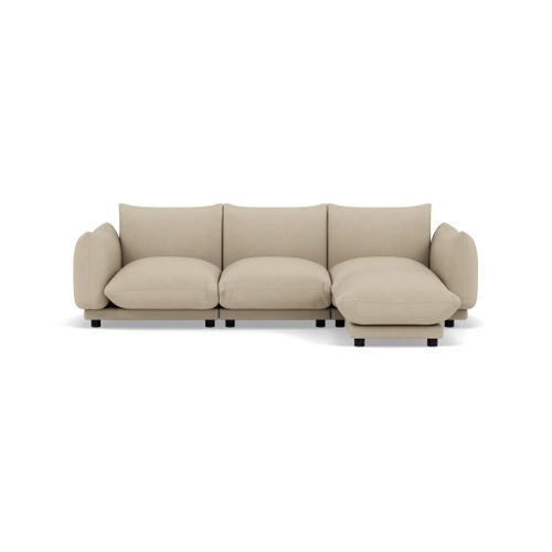 Jeanne - Canapé Modulable D'angle Réversible 4 Places En Velours Texturé