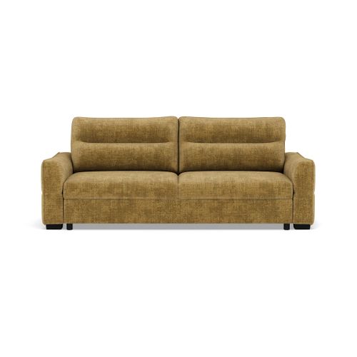 Canapé Droit Convertible 3 Places Anatole En Velours Texturé Jaune