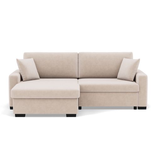 Gisele - Canapé D'angle Réversible 4 Places Convertible Avec Coffre En Velours Côtelé