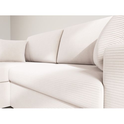 Gisele - Canapé D'angle Réversible 4 Places Convertible Avec Coffre En Velours Côtelé