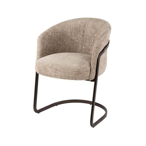 Teo - Lot De 2 Chaises - Pieds En Métal - En Tissu Texturé