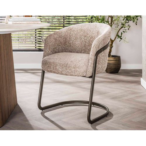 Teo - Lot De 2 Chaises - Pieds En Métal - En Tissu Texturé