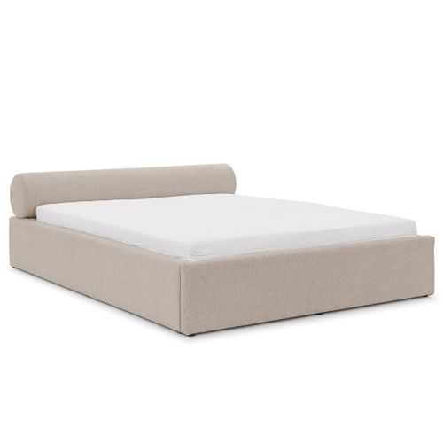 Billy - Lit Coffre - 140x190 Cm - En Tissu Texturé - Sommier Inclus