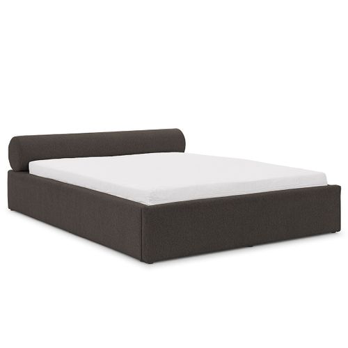 Billy - Lit Coffre - 140x190 Cm - En Tissu Texturé - Sommier Inclus