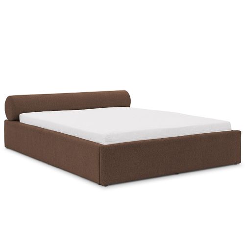 Billy - Lit Coffre - 160x200 Cm - En Tissu Texturé - Sommier Inclus