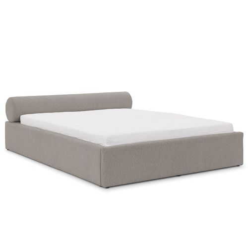 Billy - Lit Coffre - 160x200 Cm - En Tissu Texturé - Sommier Inclus