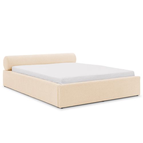 Billy - Lit Coffre - 180x200 Cm - En Tissu Texturé - Sommier Inclus