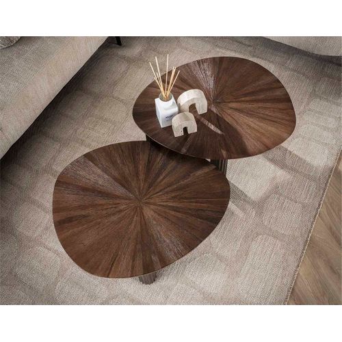 Tania - Lot De 2 Tables Basses Gigognes En Teck Massif - 75 Cm