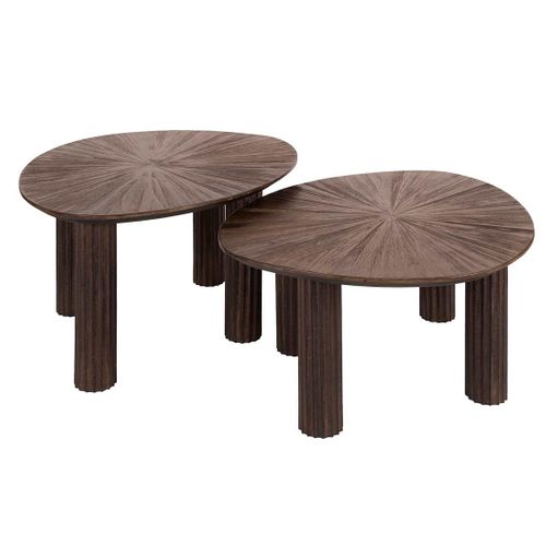 Tania - Lot De 2 Tables Basses Gigognes En Teck Massif - 75 Cm
