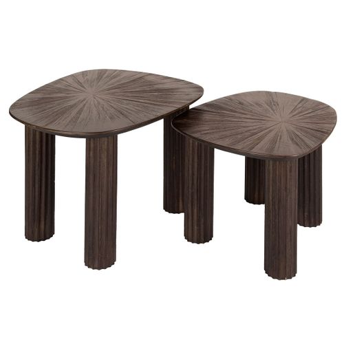 Tania - Lot De 2 Tables Basses Gigognes En Teck Massif - 62 Et 54 Cm
