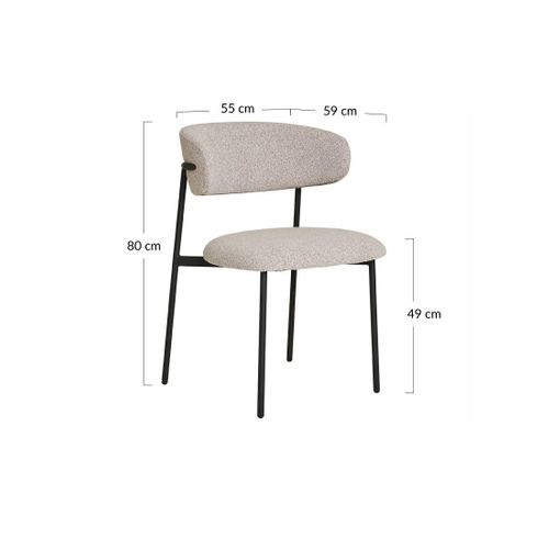 Erica - Lot De 2 Chaises En Tissu Bouclette - Pieds En Acier