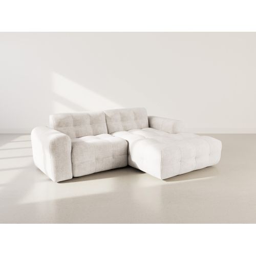 Diane - Canapé D'angle Droit 4 Places En Velours Texturé