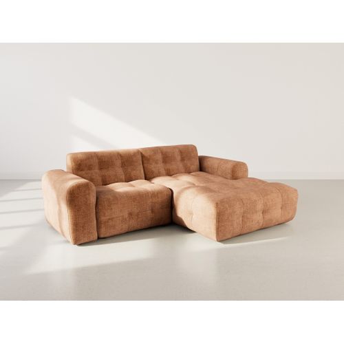 Diane - Canapé D'angle Droit 4 Places En Velours Texturé