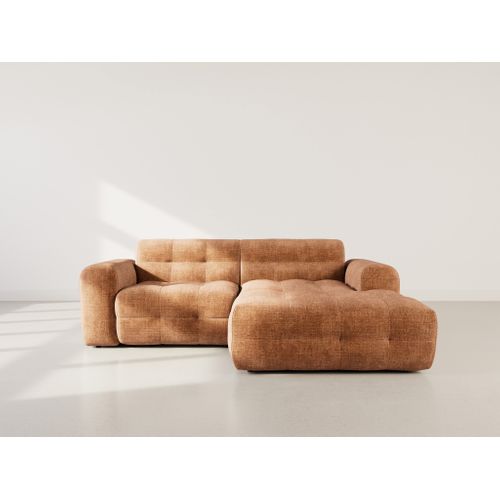 Diane - Canapé D'angle Droit 4 Places En Velours Texturé