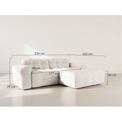 Diane - Canapé D'angle Droit 4 Places En Velours Texturé