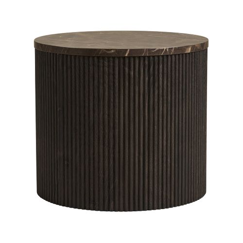 Finn - Bout De Canapé Plateau Effet Marbre Et Pieds En Tasseaux De Bois En Fsc 100% - 40 Cm