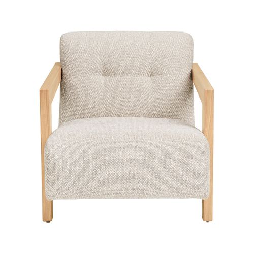 Lola - Fauteuil En Tissu Texturé - Accoudoirs En Chêne Massif Fsc  100%