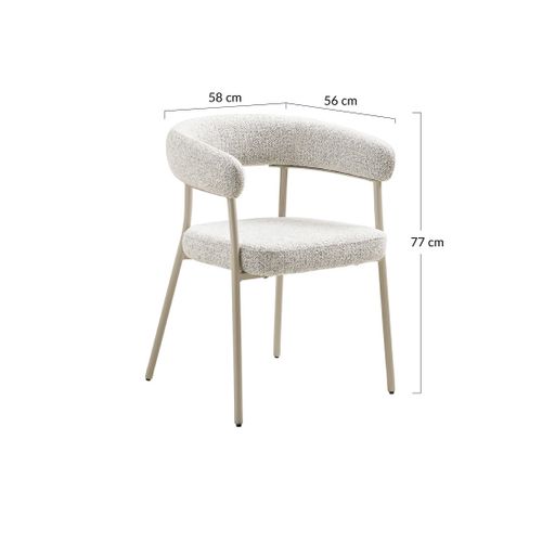Sadie - Lot De 2 Chaises Fsc 100% En Tissu Texturé - Pieds En Acier