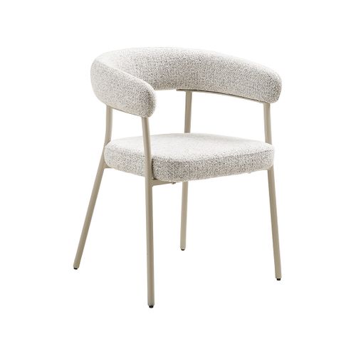 Sadie - Lot De 2 Chaises Fsc  100% En Tissu Texturé - Pieds En Acier