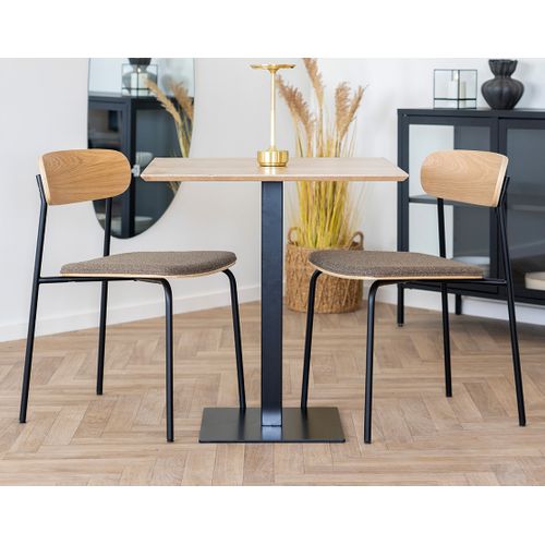 Zoe - Lot De 2 Chaises En Bois De Frêne - Pieds En Acier