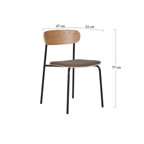 Zoe - Lot De 2 Chaises En Bois De Frêne - Pieds En Acier