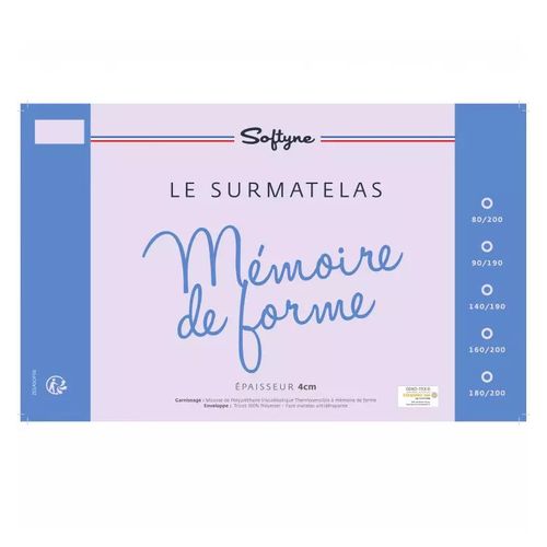 Surmatelas Lestra "fjord Essentiel" à Mémoire De Forme 90 X 190 Cm