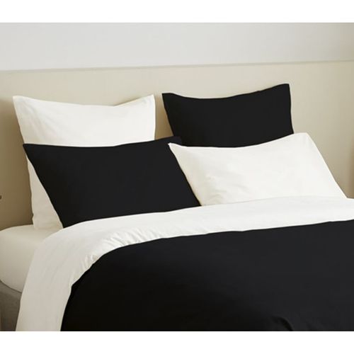 Pack Complet 6 Pièces Noir/blanc Réversible Housse De Couette Pour Lit 180 X 200 Cm "king Size"