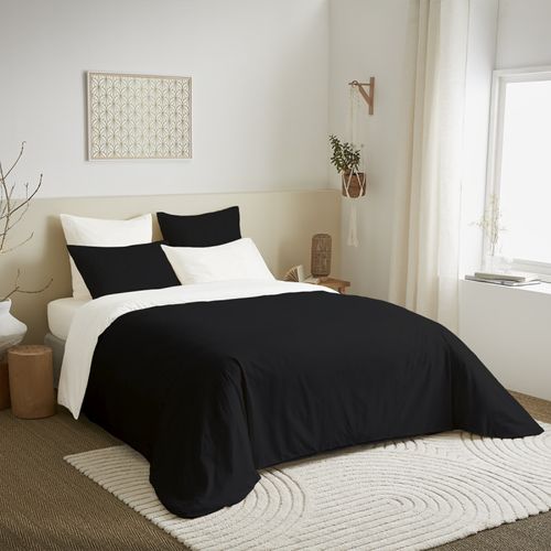 Pack Complet 6 Pièces Noir/blanc Réversible Housse De Couette Pour Lit 180 X 200 Cm "king Size"